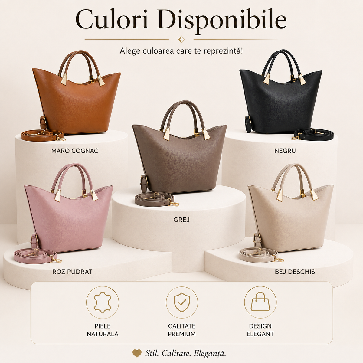 Geanta Dama din Piele Naturala cu 3 Compartimente – Spatioasa, Eleganta si Practica 35 x 12.5 x 25 cm