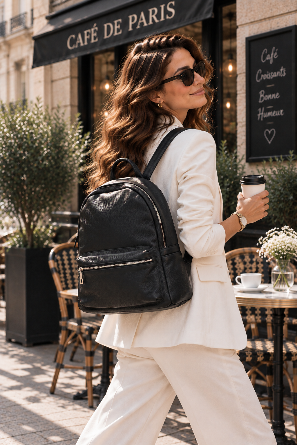 Rucsac Dama din Piele Naturala 31.5 x 20 x 35 cm – Spatios, 5 Buzunare si Bretele Reglabile