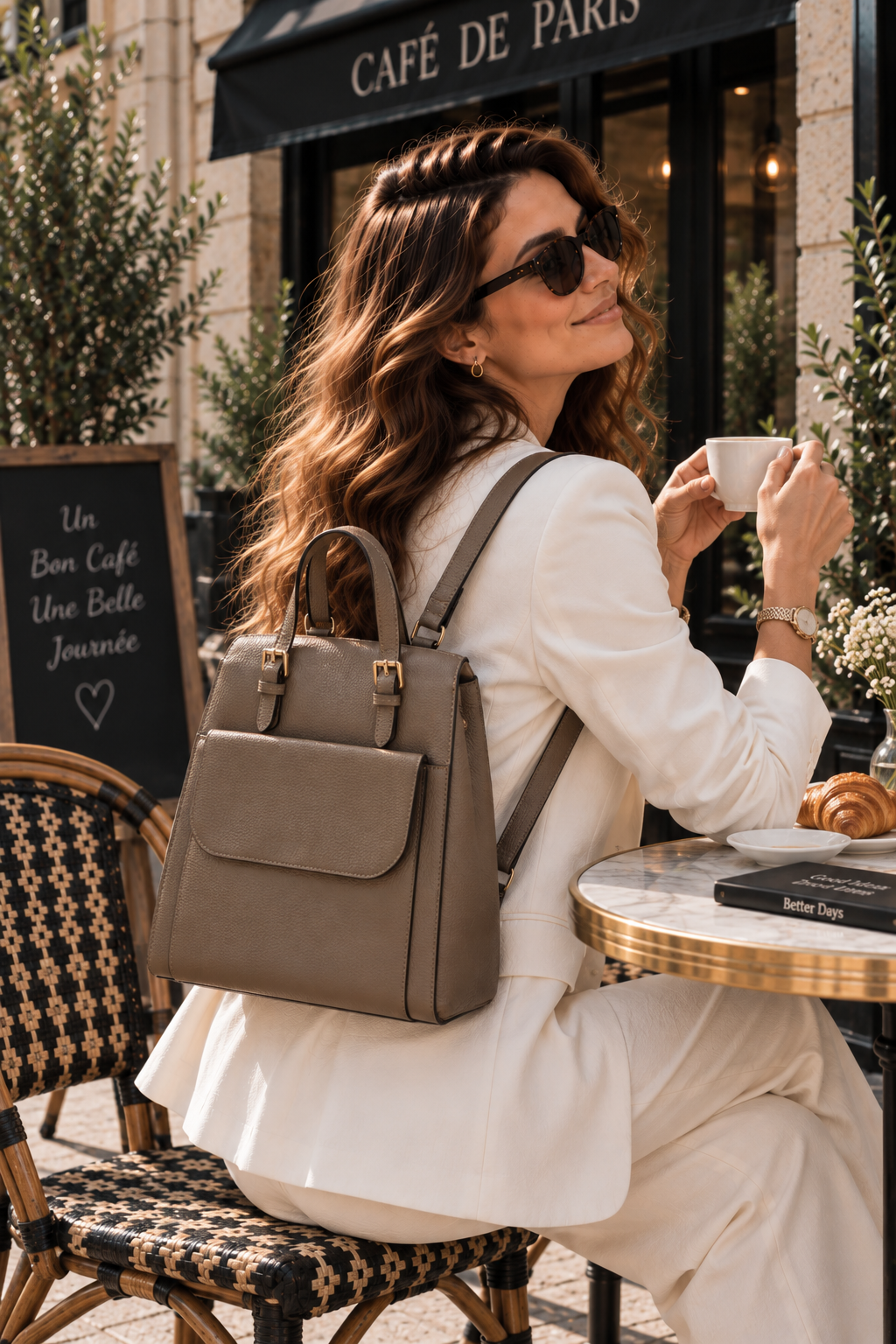 Rucsac Dama din Piele Naturala 28 x 12.5 x 30 cm – Spatios, 4 Buzunare si Barete Detasabile