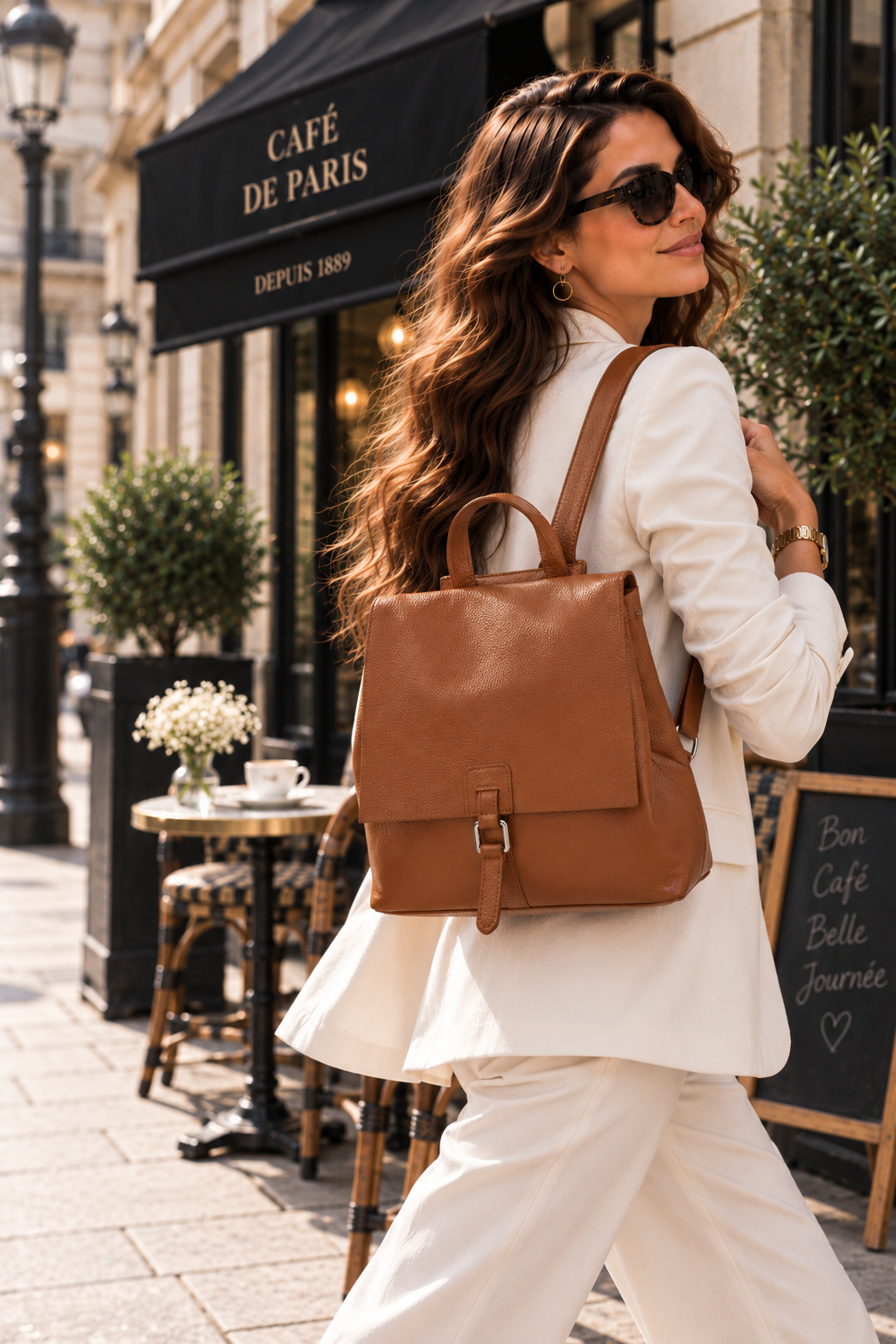 Rucsac Dama din Piele Naturala 32 x 13 x 31.5 cm – Convertibil in Poseta, Compartimentat si cu Bretele Reglabile