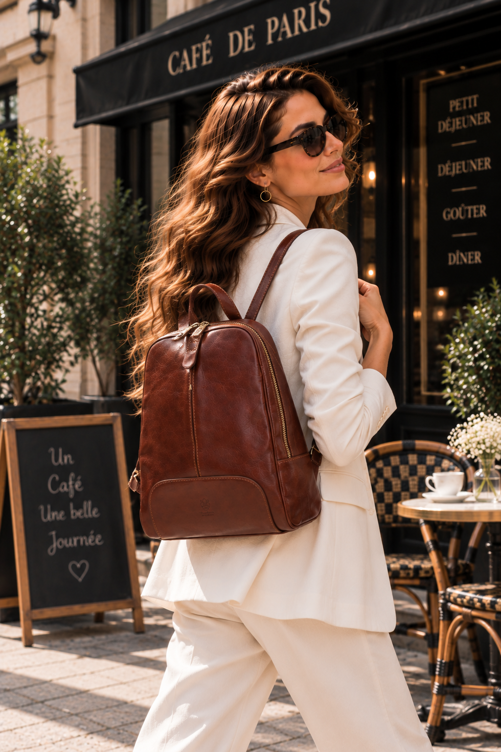 Rucsac Dama din Piele Naturala 28 x 12 x 32.5 cm – Spatios, 5 Buzunare si Bretele Reglabile